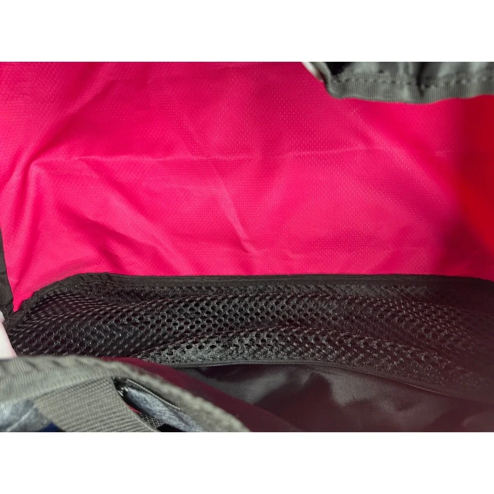 Adidas Duffel Bag Pink Grey Heathered Gym Travel Shoulder Bag Large Logo